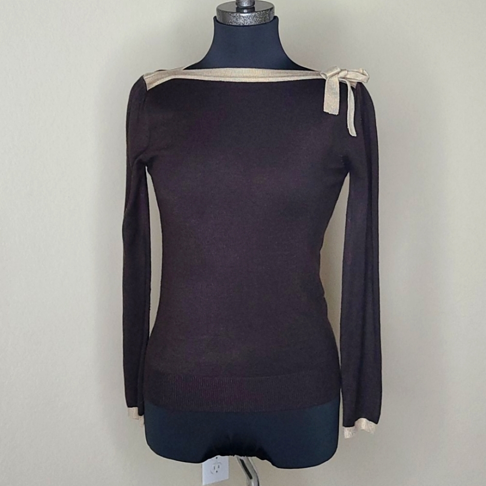 Mak B Long-Sleeve Knit Top, Size S